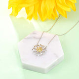 S925 Sterling Silver Sunflower Choker Necklace for Women Girls - You are My Sunshine