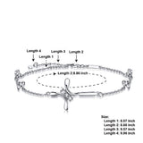 Cross Anklet For Women 925 Sterling Silver Charm Adjustable Foot Anklet,