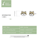 S925 Sterling Silver  Animal Cat Cute Cubic Zircon Stud Earrings -Christmas Teen Girl Gifts