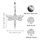 Sterling Silver Dragonfly Drop Earrings - Celtic Jewelry Gifts for Women Dragonfly Lovers