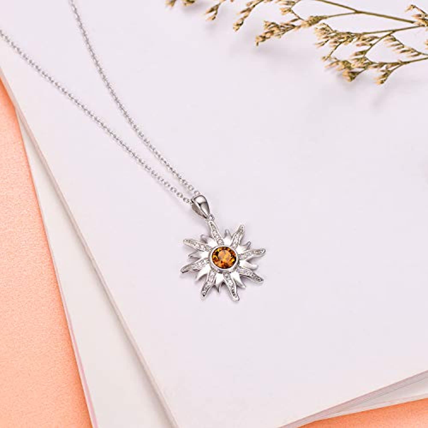 New Sunflower Pendant Necklace for Women, Girl, Jewelry Gift