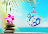 Opal Coconut Tree Necklace Beachy Beach Necklaces with 925 Sterling Silver Necklace for Women