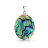 Rainbow Abalone Shell Oval Wishing Tree Family Tree Of Life Pendant Necklace For Women 925 Sterling Silver