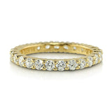 Yellow Gold Flashed Sterling Silver Cubic Zirconia CZ Anniversary Wedding Eternity Band Ring