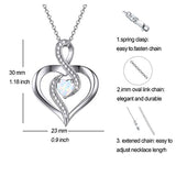 925 Sterling Silver Opal Heart Jewelry Infinity Love Pendant for Mother's Day Gifts for Women Created Opal Necklace