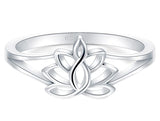 925 Sterling Silver Lotus Ring Makes People Calm Ring