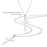 Cross Necklace 925 Sterling Silver Faith Hope Love Pendant Necklace