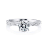 Sterling Silver Round Cubic Zirconia CZ Solitaire Promise Engagement Ring