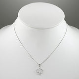 Women’s 925 Sterling Silver Lotus Flower Pendant Necklace with 18 inch Italian Silver Chain