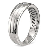 14k White Gold Baguette Diamond Men's Comfort Fit Wedding Band Ring