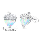 Acorn Nut Stud Earrings S925 Sterling Silver Hypoallergenic Created Opal Stud Earrings  for Women