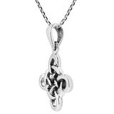 Quaternary Celtic Knot Cross 925 Sterling Silver Pendant Necklace