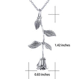 S925 Sterling Silver Rose Flower  Pendant Necklace Jewelry for Women