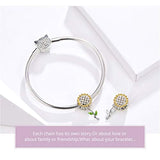 925 Sterling Silver Sunflower Charm for Women Snake Bracelet Charm