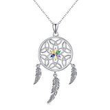 Silver Flower Dream Catchers Pendant 