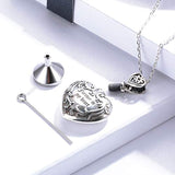 “Forever in my heart” Sterling Silver Heart Urn Memorial Necklace | Cremated Ashes Pendant Holder