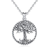 Silver CZ Family Tree of Life Necklace