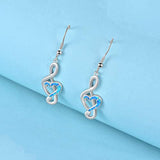 Music Note Earrings Sterling Silver Created Opal Musical Jewelry for Dance Lovers for Women Her Teacher