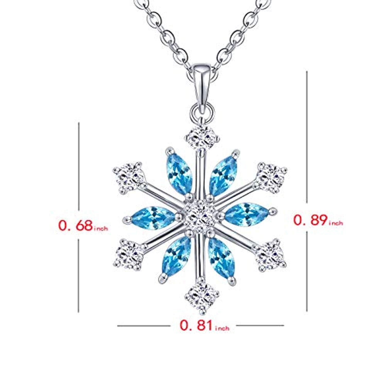 Blue Crystal Frozen Princess Elsa Snowflake Pendant Necklace in 14k White  Gold Over Sterling Silver - Walmart.com