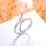 S925 Sterling Silver Adjustable Wrap Open Rings