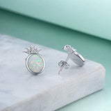 Sterling Silver  Pineapple Opal Stud Earrings for Women