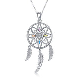 Silver Dream Catcher Necklace 