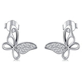 Silver Butterfly Stud Earrings 