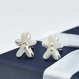 Silver Jewelry Christmas  925 Sterling Silver Gingerman Studs Earrings For Girls Womens