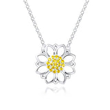 S925 Sterling Silver Sunflower Choker Necklace for Women Girls - You are My Sunshine