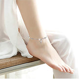 S925 Sterling Silver Cross Anklet for Women Girl Boho Beach Adjustable Foot Anklet Jewelry Birthday Gift