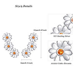 Daisy Flower Stud Earrings 925 Sterling Silver Sunflower Earrings for Sensitive Ears for Daily Wear Daisy Floral Jewelry  for Women