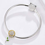 925 Sterling Silver Sunflower Charm for Women Snake Bracelet Charm