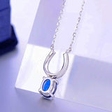 925 Sterling Silver Birthstone Gemstone CZ Halo Pendants Necklace Women