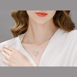 925 Sterling Silver God in My Heart Faith Hope Love Cross Pendant Necklace for Women