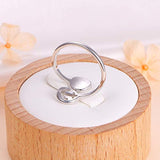 S925 Sterling Silver Compass Anchor Adjustable Ring Inspirational Gift for Women