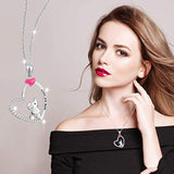 S925 Sterling Silver Lucky Elephant Love Heart Necklace for Women Girls