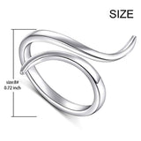 S925 Sterling Silver Adjustable Wrap Open Rings