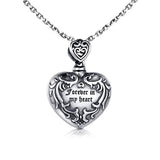  Silver Heart Urn Memorial Necklace