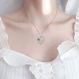 Sterling Silver Flower Fairy Necklace for Women Girls Love Heart Necklace Pendant Jewelry Gifts