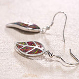 925 Sterling Silver Leaf Dangle Drop Earrings Created Opal Drop  Earrings Fine Jewelry for Women Girls