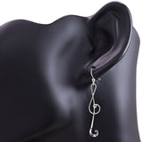 925 Sterling Silver Treble G Clef Musical Note Music Lover Curvy Design Dangle Hook Earrings