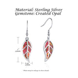 925 Sterling Silver Leaf Dangle Drop Earrings Created Opal Drop  Earrings Fine Jewelry for Women Girls