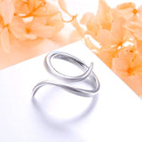 S925 Sterling Silver Adjustable Wrap Open Rings