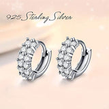 925 Sterling Silver CZ Huggie Hoop Earrings Cartilage Earring For Women