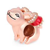 Silver Piggy Bead Charms