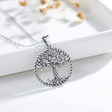 S925 Sterling Silver CZ Family Tree of Life Necklace for Women