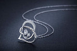 S925 Sterling Silver Rose Flower Pendant Necklace Gift for Sister Women