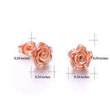 S925 Sterling Silver Rose Flower Earrings Jewelry for Women