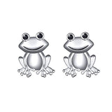 S925 Sterling Silver Frog Heart  Earrings For Women