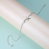 Starfish Anklet for Women S925 Sterling Silver Adjustable